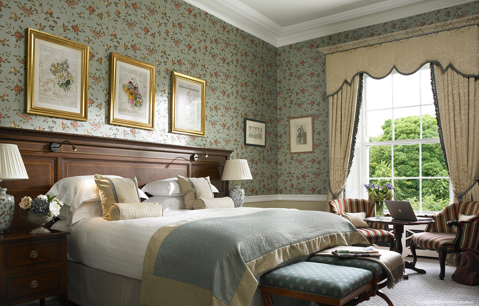 One of the luxury bedroom suites at The K Club near Straffan in County Kildare.