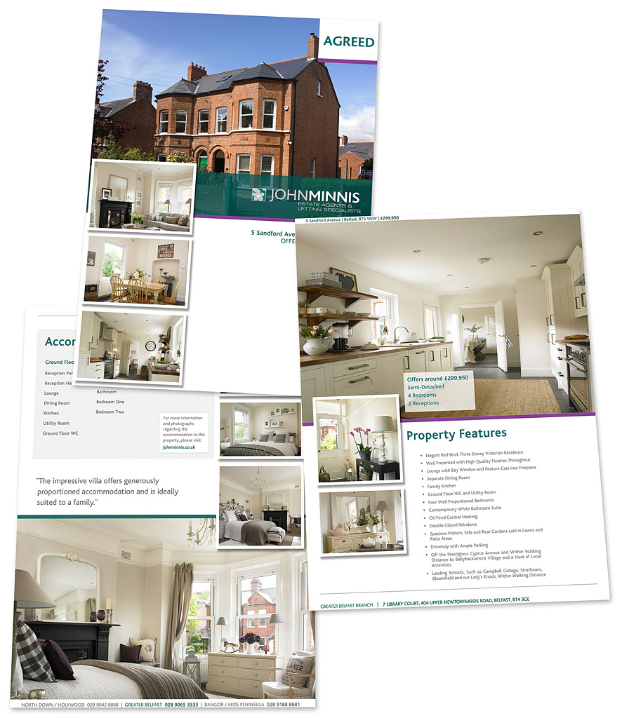 Brochure by John Minnis Estate Agents about the sale of 5 Sandford Avenue in Belfast.