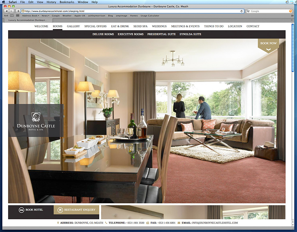The Presidential Suite page on Dunboyne Castle Hotel's website.