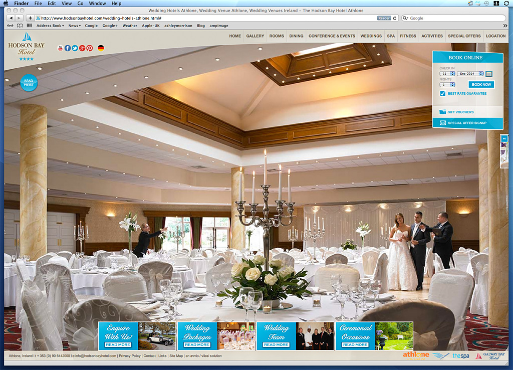 Worldwide web - Your Ideal Wedding Venue by the Lake at the Hodson Bay Hotel.