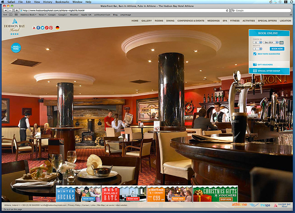 Night life at the Hodson Bay Hotel Waterfront bar near Athlone.